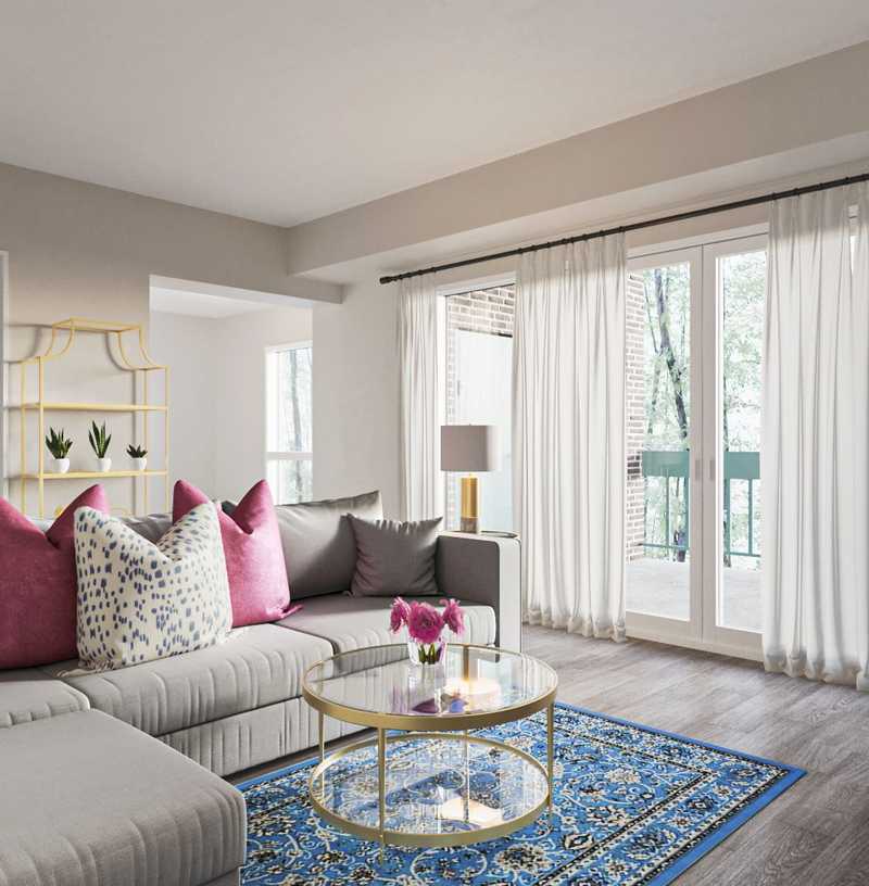 Modern, Glam, Midcentury Modern Living Room Design by Havenly Interior Designer Briana