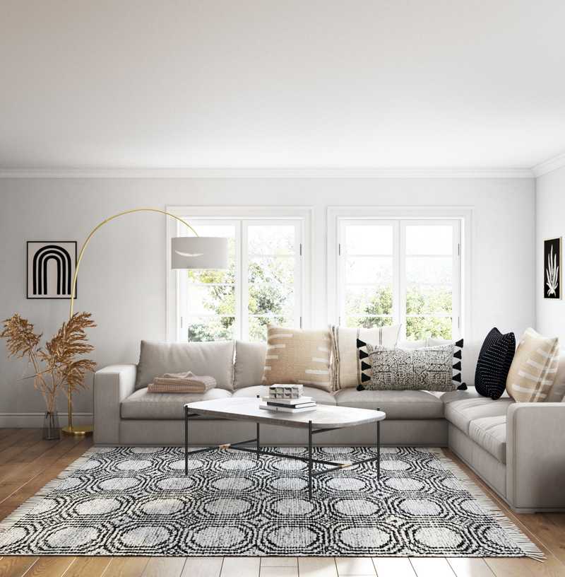 Eclectic, Transitional Living Room Design by Havenly Interior Designer Brianna