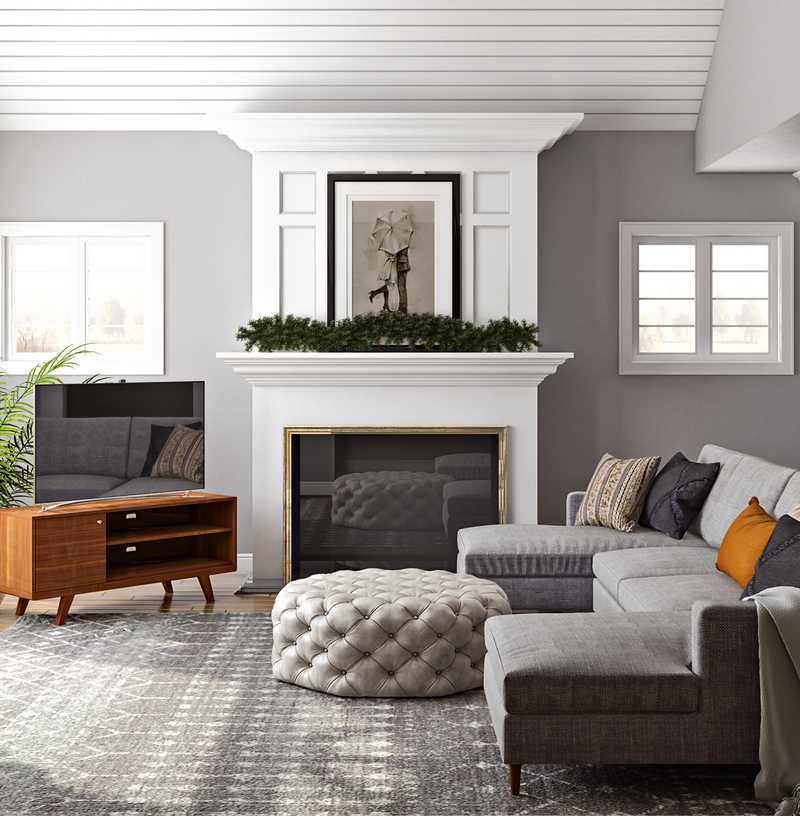 Bohemian, Transitional, Midcentury Modern Living Room Design by Havenly Interior Designer Sydney