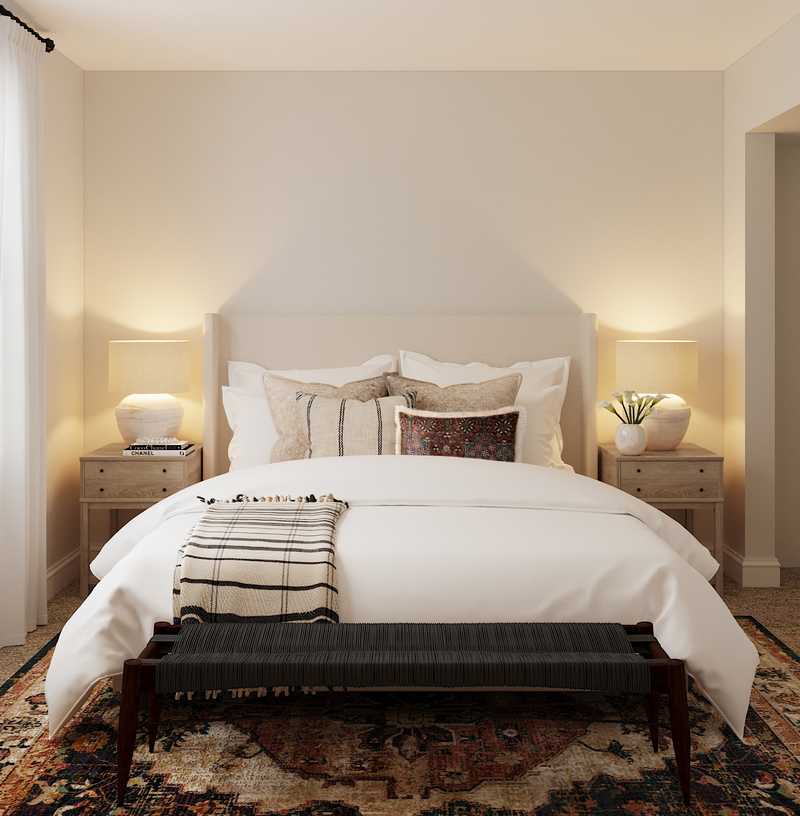 Contemporary, Eclectic, Bohemian Bedroom Design by Havenly Interior Designer Sarah