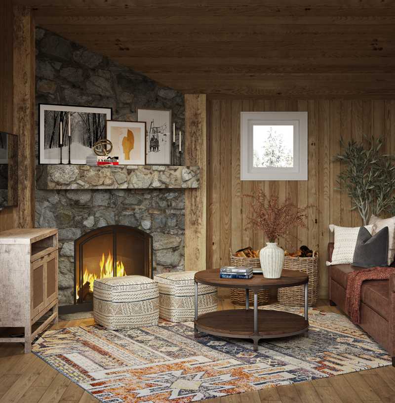 Rustic, Transitional Living Room Design by Havenly Interior Designer Katie