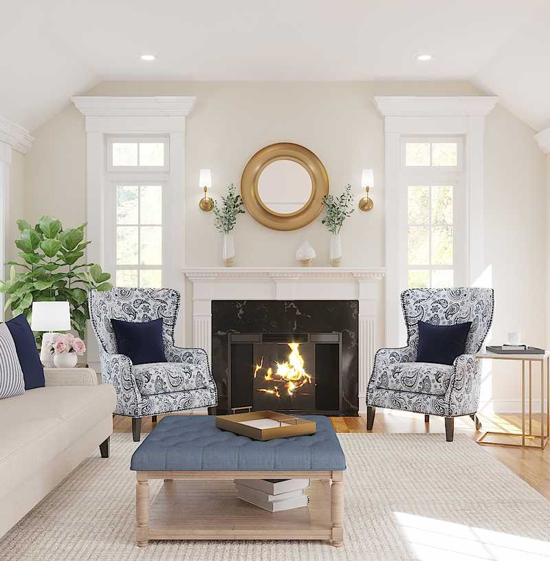 Classic, Coastal Living Room Design by Havenly Interior Designer Rachel