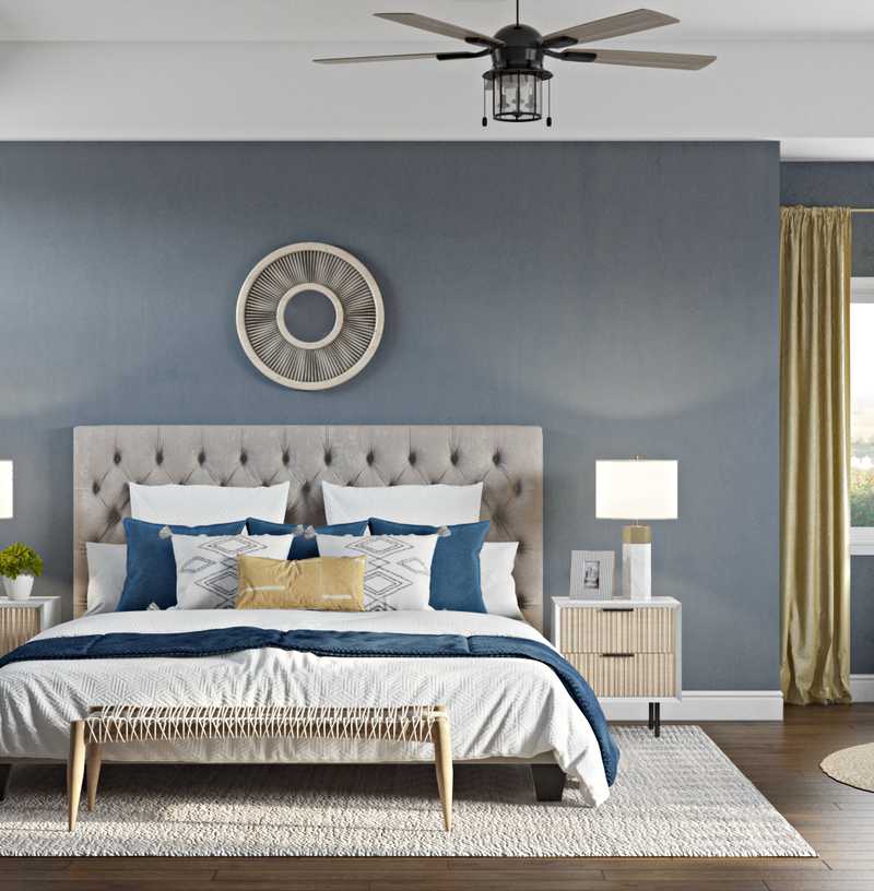 Contemporary, Modern, Transitional, Midcentury Modern Bedroom Design by Havenly Interior Designer Fendy