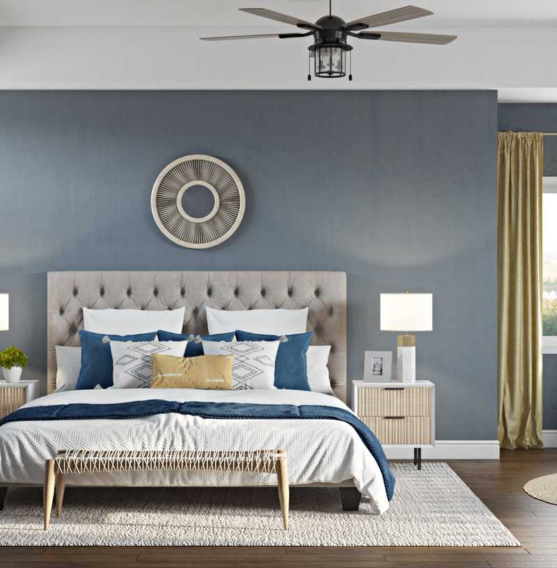 Contemporary, Modern, Transitional, Midcentury Modern Bedroom Design by Havenly Interior Designer Fendy