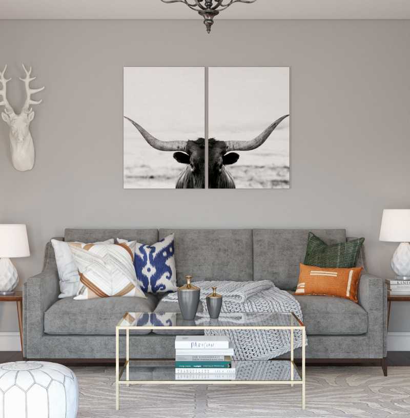 Modern, Glam, Rustic, Southwest Inspired Living Room Design by Havenly Interior Designer Sabra