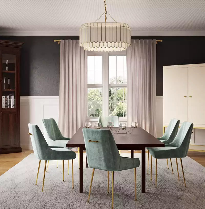Glam, Transitional, Preppy Living Room Design by Havenly Interior Designer Hannah