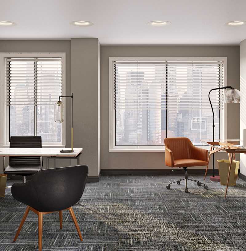 Modern, Industrial, Midcentury Modern Office Design by Havenly Interior Designer Sophia