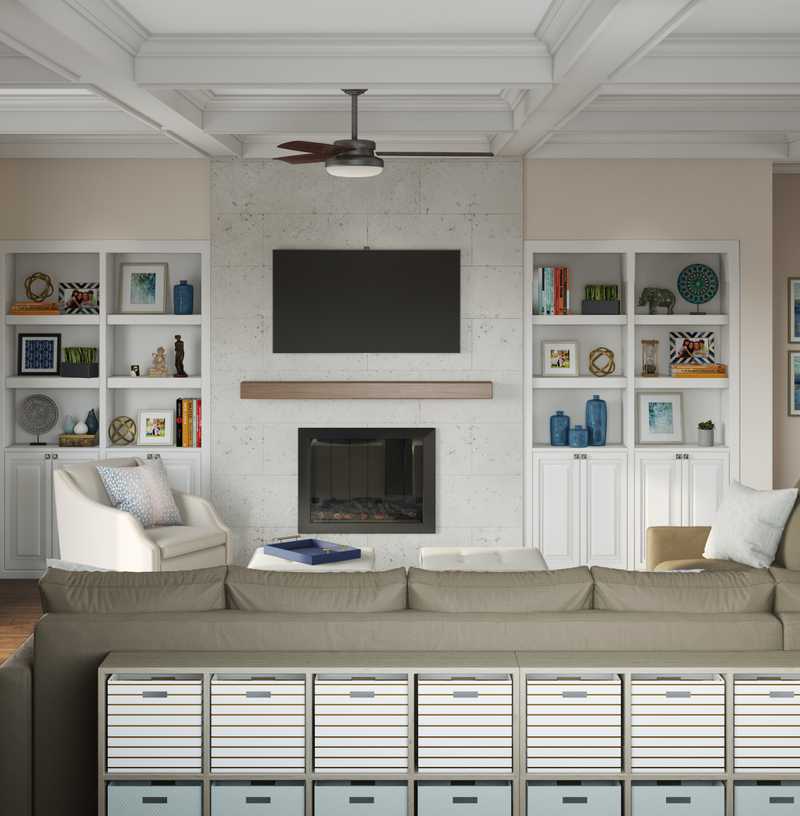 Classic, Traditional, Preppy Living Room Design by Havenly Interior Designer Michelle