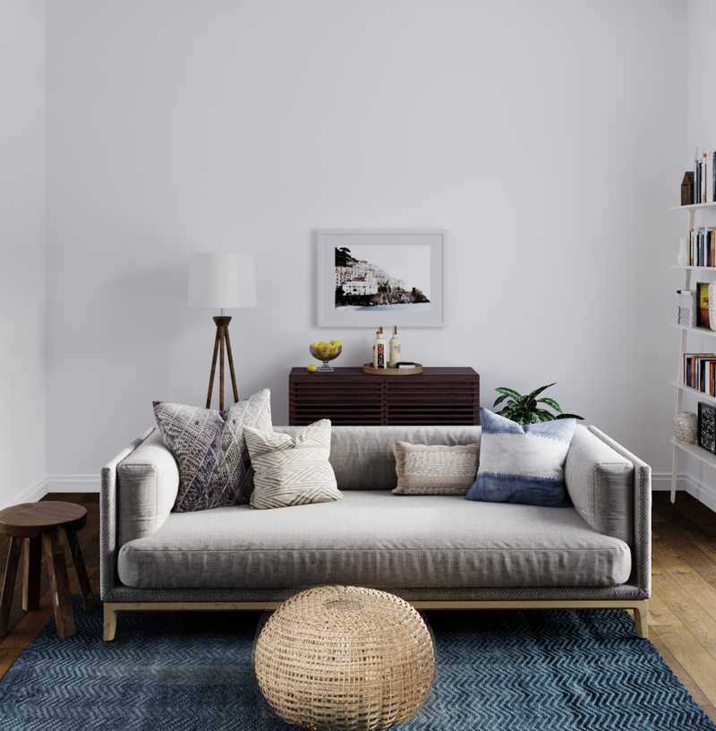 Bohemian, Transitional Living Room Design by Havenly Interior Designer Leah