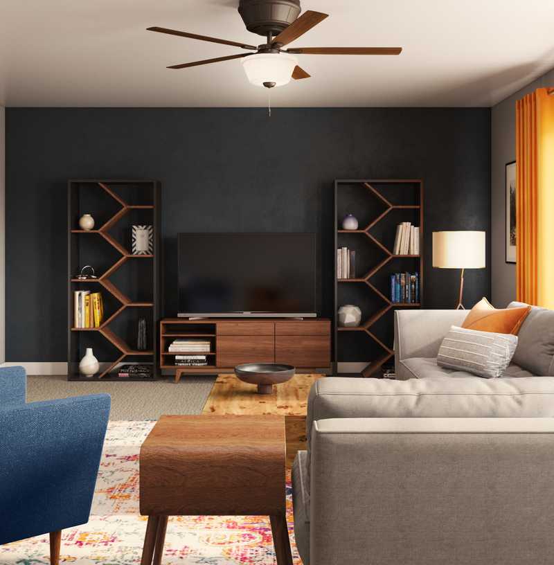Contemporary, Industrial, Rustic Living Room Design by Havenly Interior Designer Randi