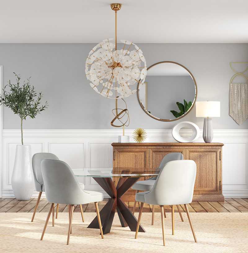 Contemporary, Midcentury Modern Dining Room Design by Havenly Interior Designer Leslie