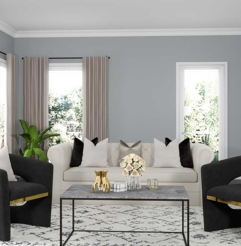 Contemporary, Glam Living Room Design by Havenly Interior Designer Danielle