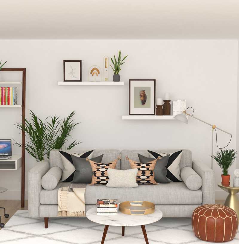 Modern, Midcentury Modern Living Room Design by Havenly Interior Designer Kasee