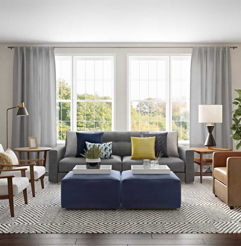 Midcentury Modern Living Room Design by Havenly Interior Designer Cathrine