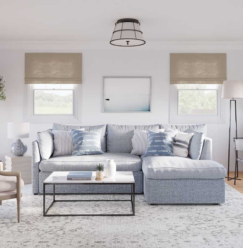 Coastal, Farmhouse, Transitional Living Room Design by Havenly Interior Designer Jennifer