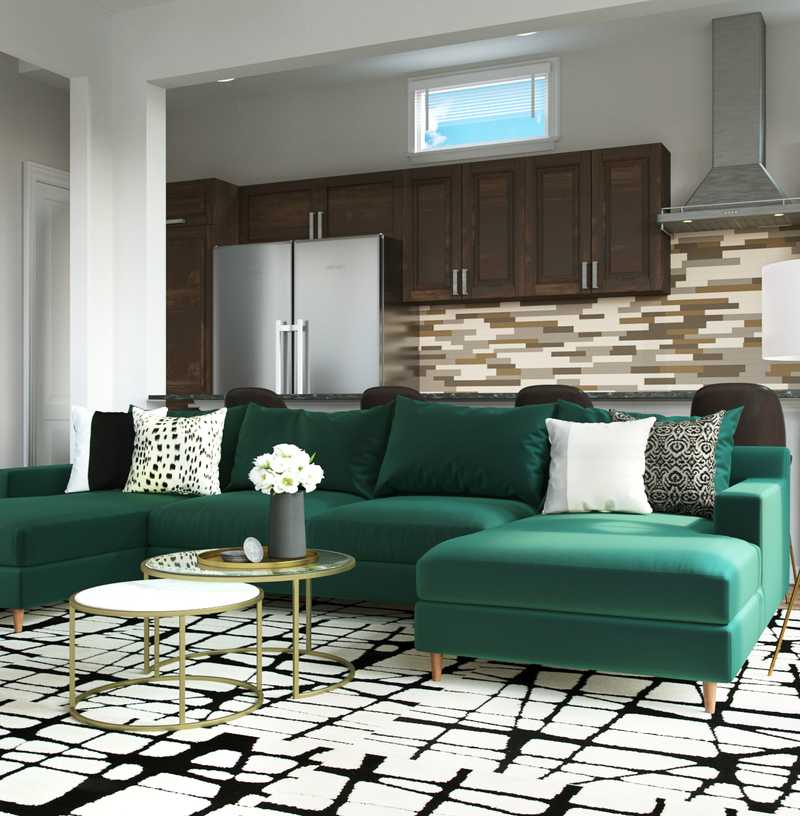 Contemporary, Glam Living Room Design by Havenly Interior Designer Erin
