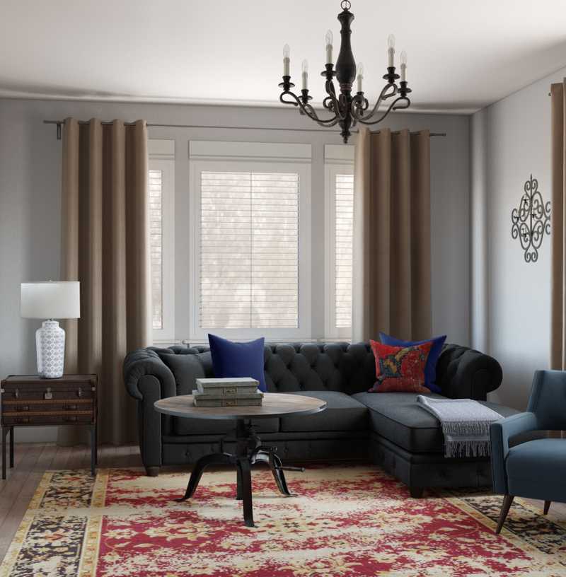 Industrial, Traditional, Rustic Living Room Design by Havenly Interior Designer Sabra