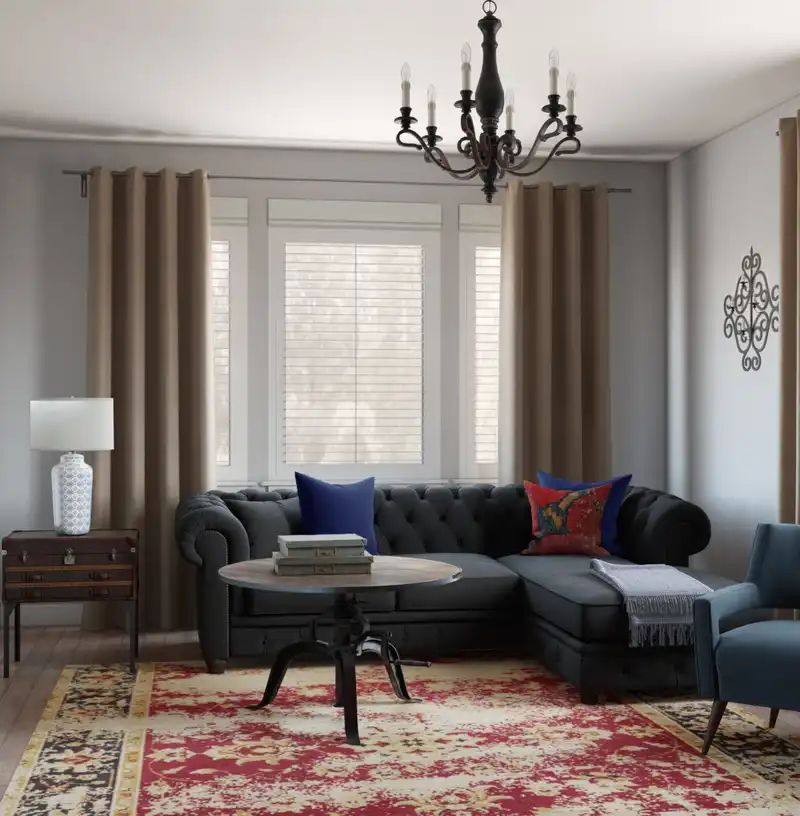 Industrial, Traditional, Rustic Living Room Design by Havenly Interior Designer Sabra