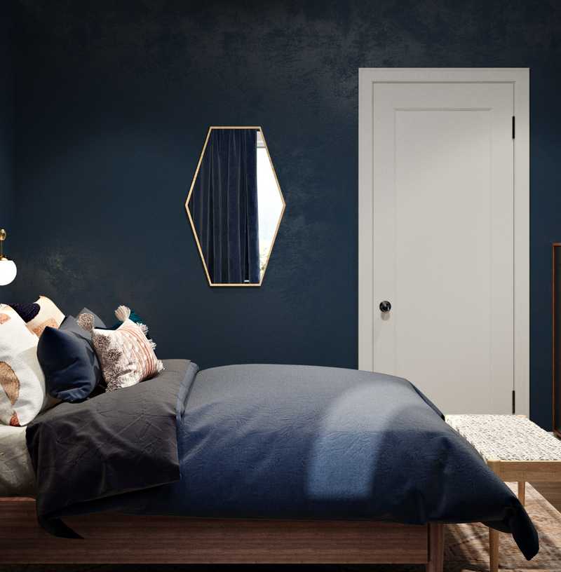 Eclectic, Bohemian, Midcentury Modern Bedroom Design by Havenly Interior Designer Sonia