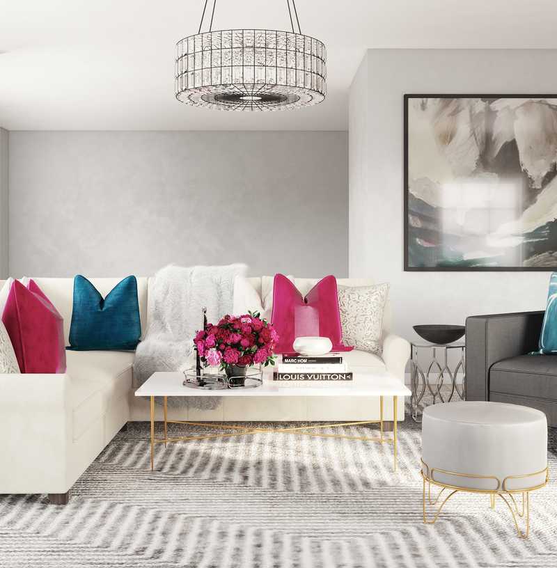 Glam Living Room Design by Havenly Interior Designer Kamila