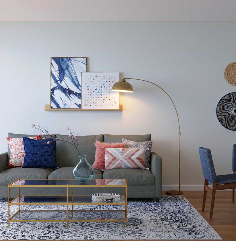 Contemporary, Eclectic Living Room Design by Havenly Interior Designer Kristine