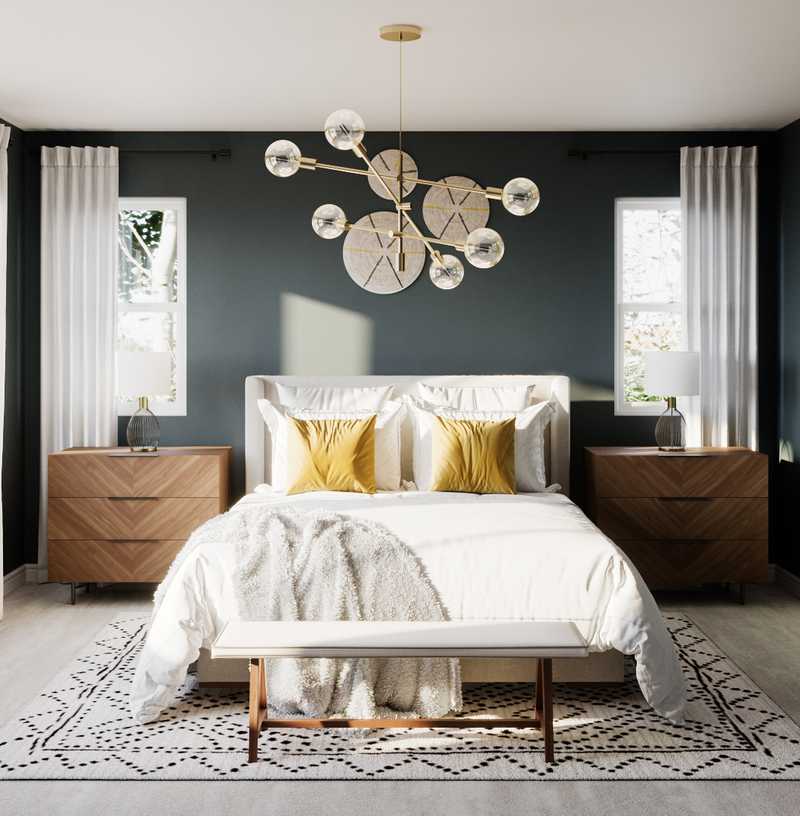 Bohemian, Midcentury Modern Bedroom Design by Havenly Interior Designer Nicole