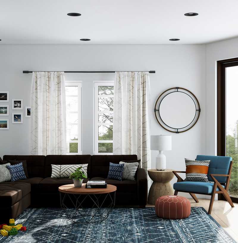 Modern, Coastal, Transitional, Midcentury Modern Living Room Design by Havenly Interior Designer Kacie