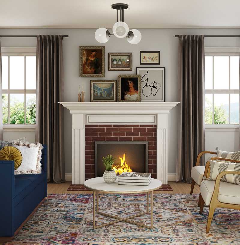 Eclectic Living Room Design by Havenly Interior Designer Natalie