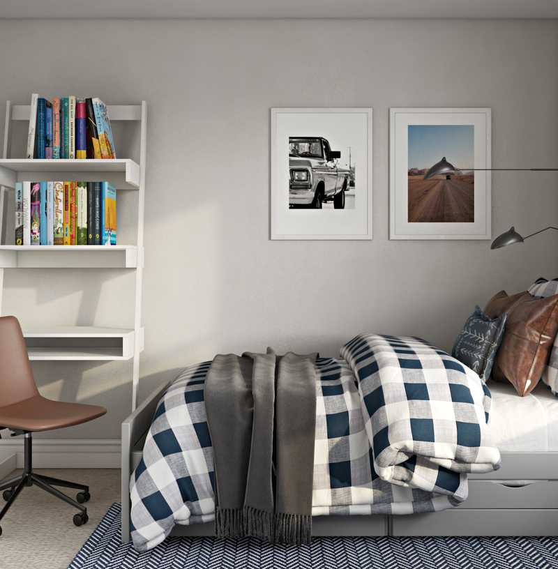 Industrial, Farmhouse, Rustic Bedroom Design by Havenly Interior Designer Erin