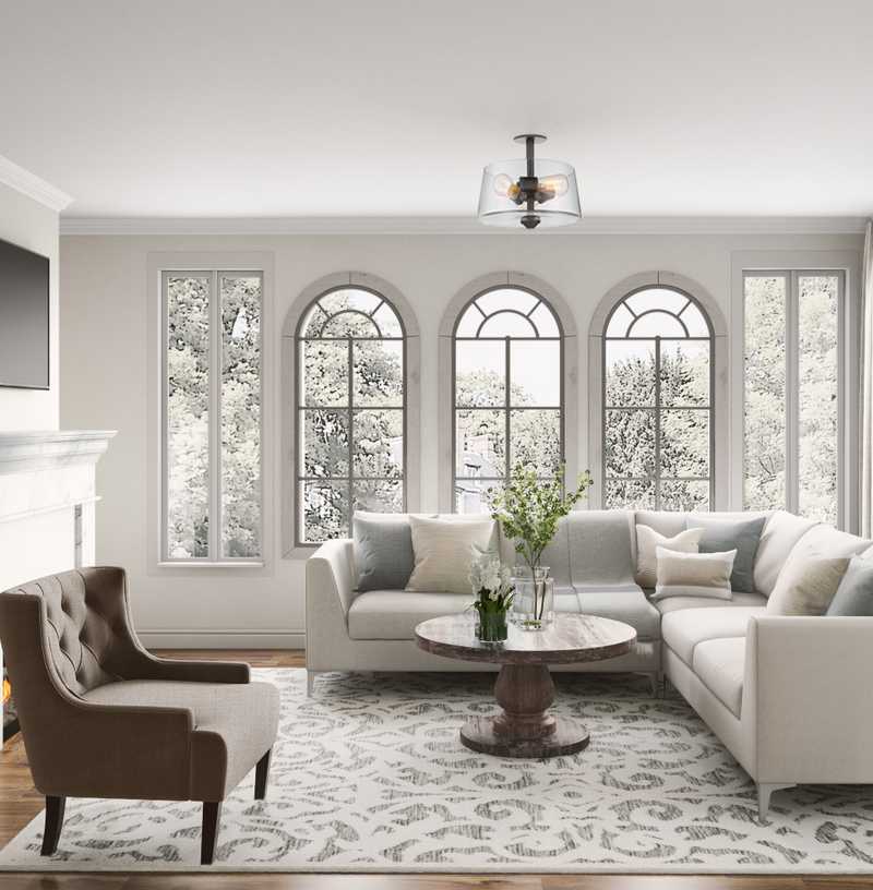 Classic, Farmhouse, Transitional Living Room Design by Havenly Interior Designer Stacy
