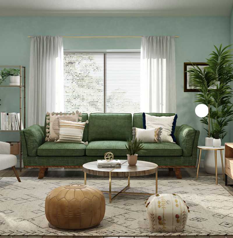 Bohemian, Scandinavian Living Room Design by Havenly Interior Designer Maria