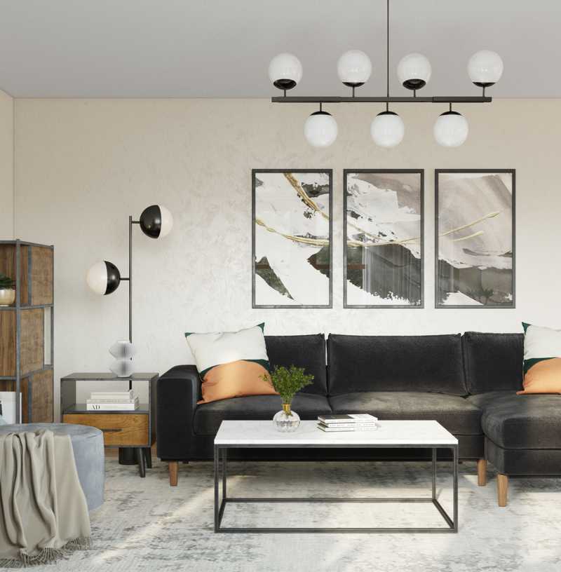 Modern, Midcentury Modern, Minimal Living Room Design by Havenly Interior Designer Erica