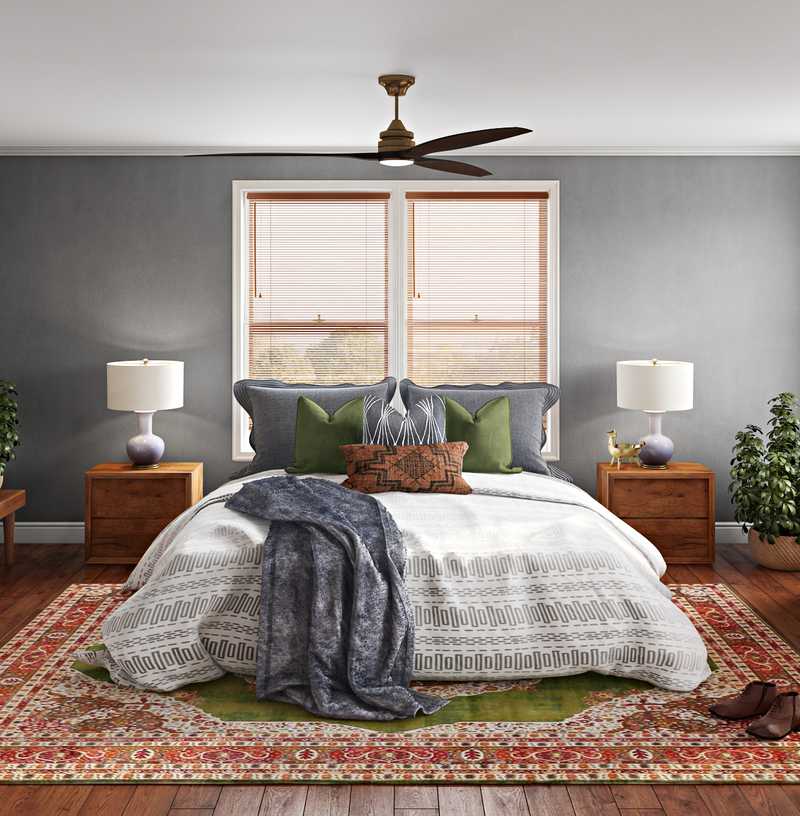 Bohemian, Vintage, Midcentury Modern Bedroom Design by Havenly Interior Designer Monique