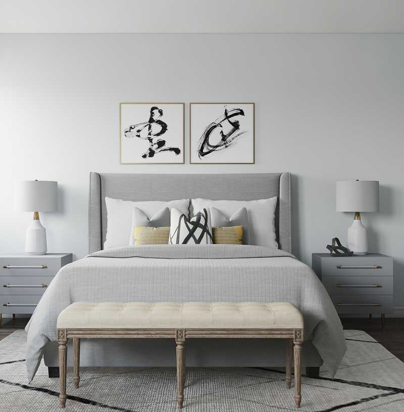 Eclectic, Glam, Industrial, Midcentury Modern, Scandinavian Bedroom Design by Havenly Interior Designer Karen