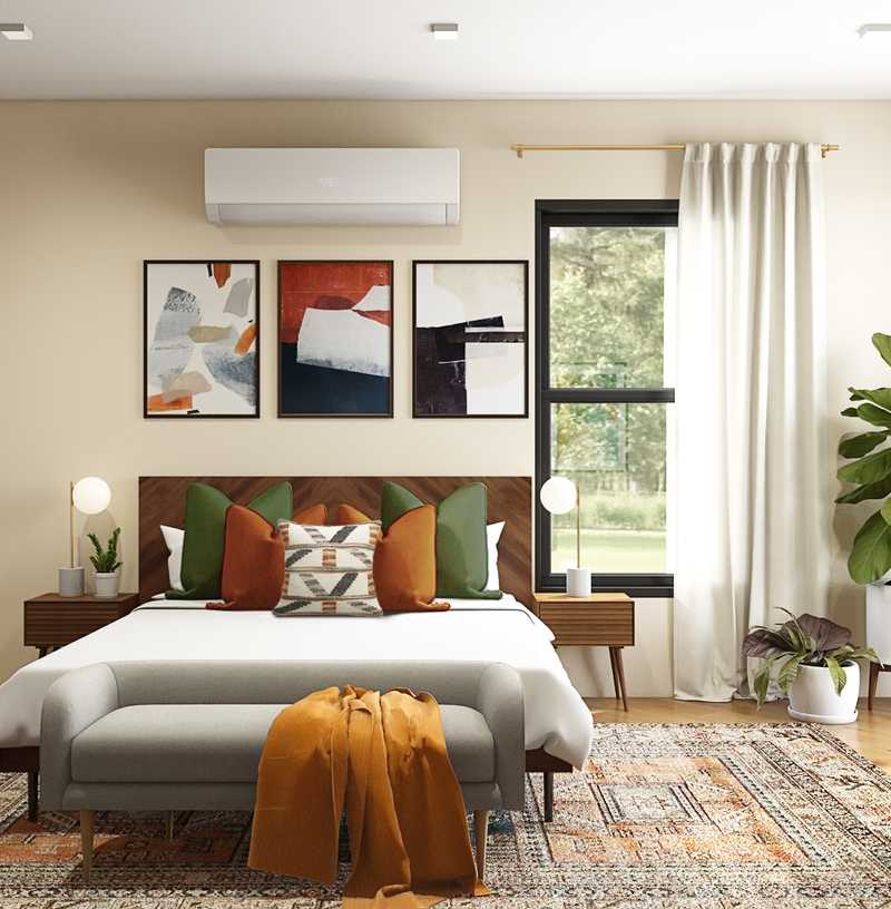 Contemporary, Eclectic, Global, Midcentury Modern Bedroom Design by Havenly Interior Designer Arianna