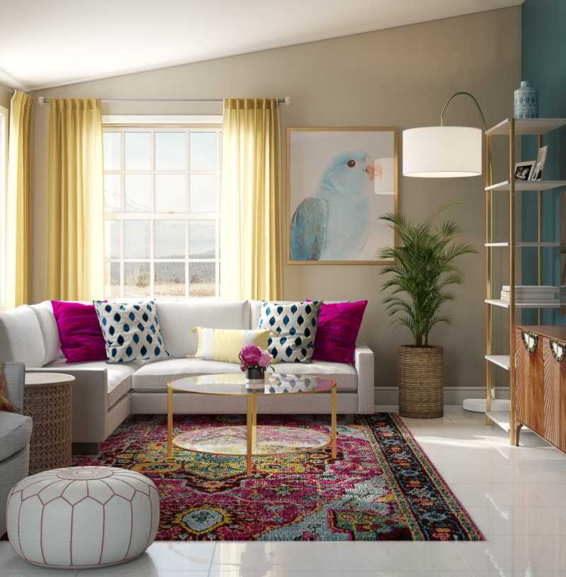 Eclectic, Bohemian, Glam Living Room Design by Havenly Interior Designer Shannon