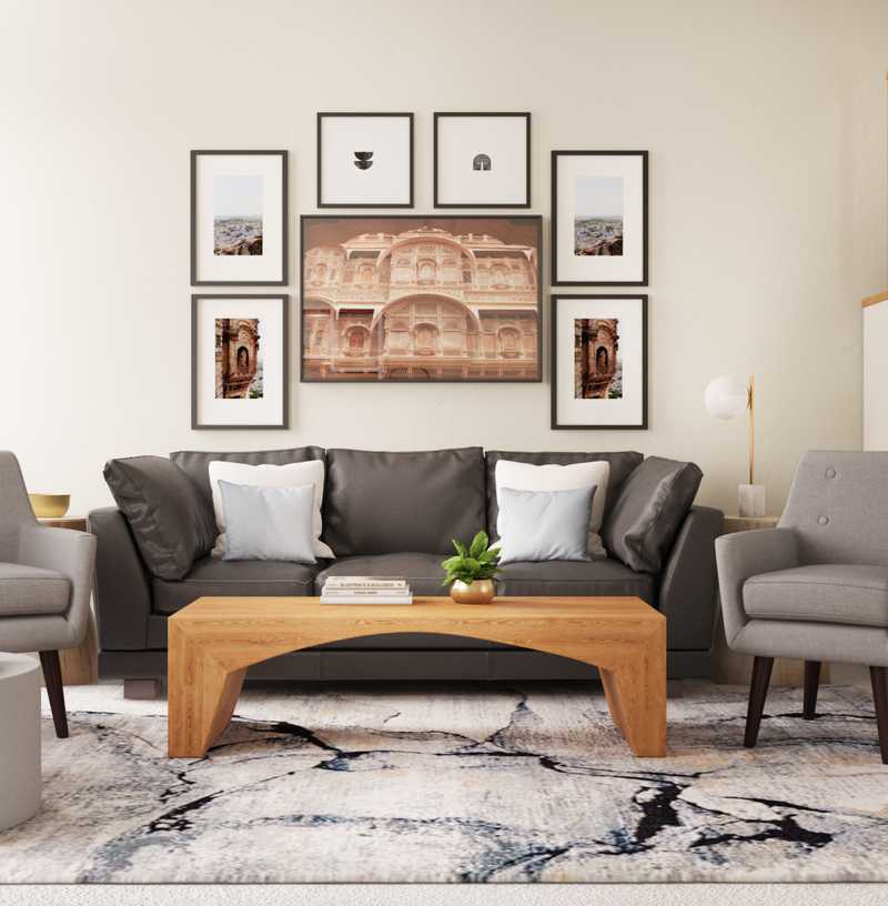 Contemporary Living Room Design by Havenly Interior Designer Rita