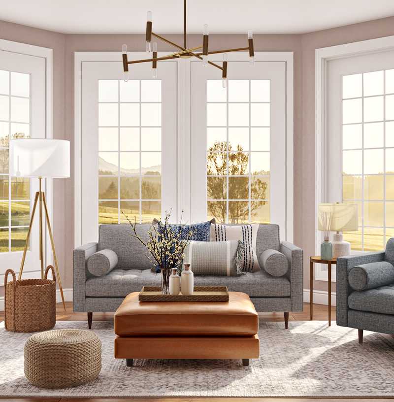 Coastal, Farmhouse Living Room Design by Havenly Interior Designer Terezia