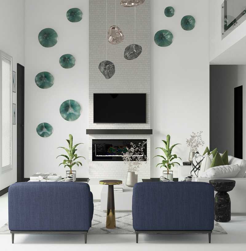 Modern, Midcentury Modern, Minimal Living Room Design by Havenly Interior Designer Paulina