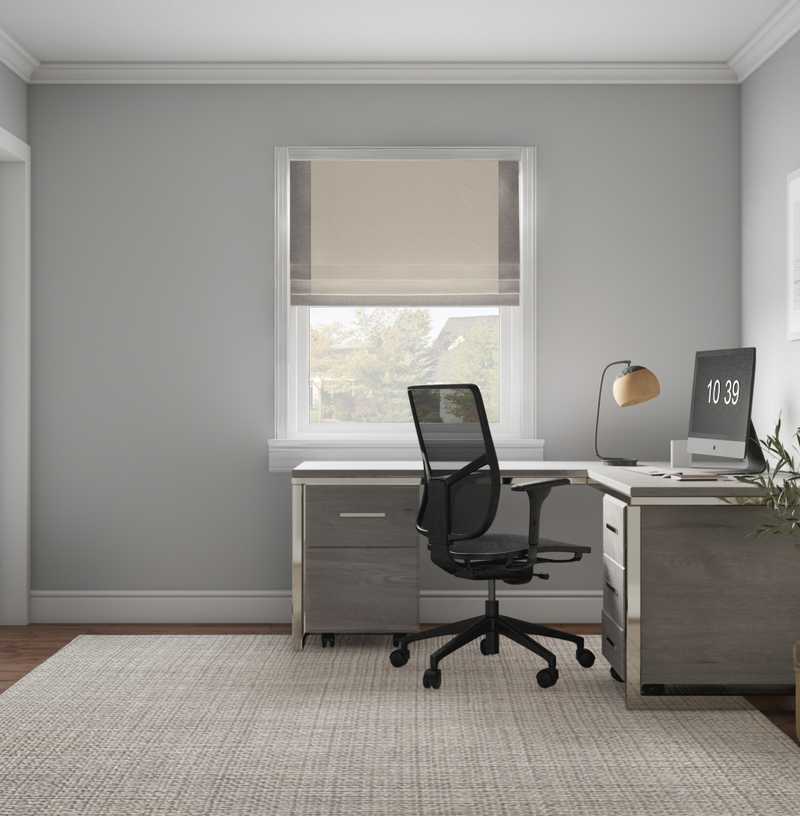 Modern, Transitional, Minimal Office Design by Havenly Interior Designer Christy