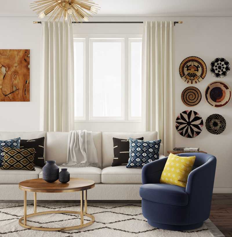 Contemporary, Modern, Eclectic Living Room Design by Havenly Interior Designer Katherine