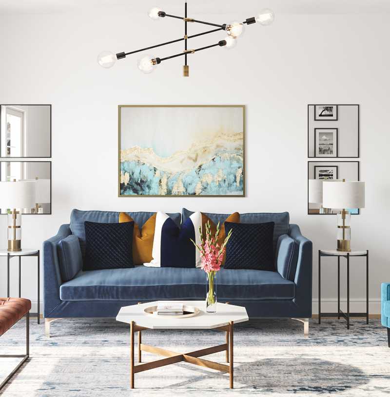Industrial, Midcentury Modern Living Room Design by Havenly Interior Designer Jennifer