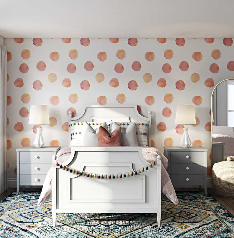 Bohemian, Global, Preppy Bedroom Design by Havenly Interior Designer Lilly