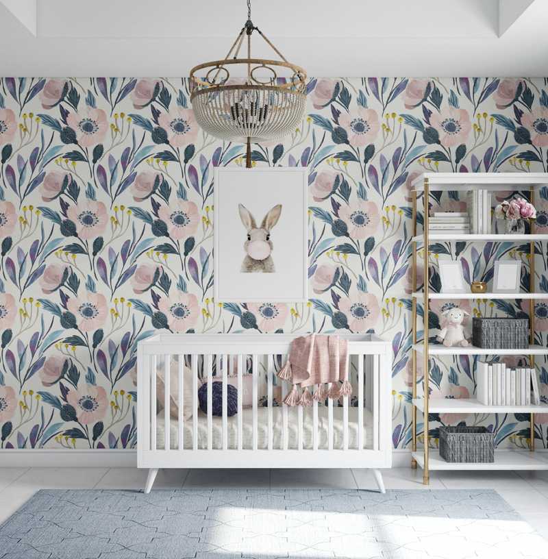 Modern, Bohemian, Preppy Nursery Design by Havenly Interior Designer Karen