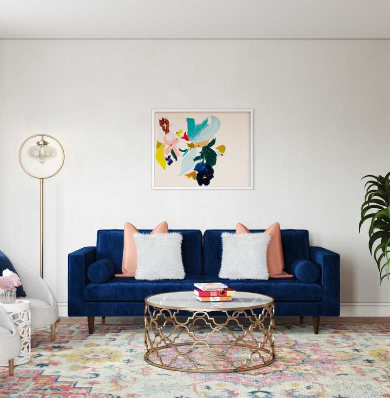 Contemporary, Bohemian Living Room Design by Havenly Interior Designer Alex
