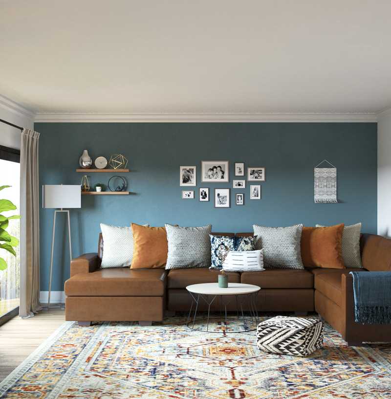 Contemporary, Eclectic Living Room Design by Havenly Interior Designer Rania