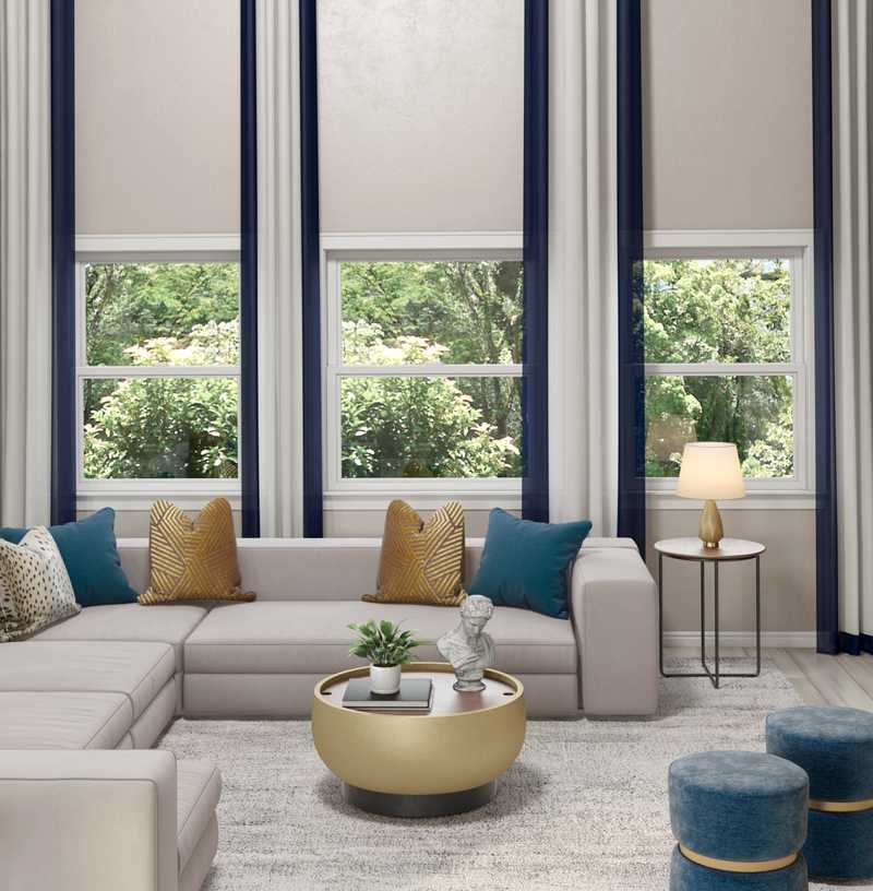 Contemporary, Modern, Glam Living Room Design by Havenly Interior Designer Matthew