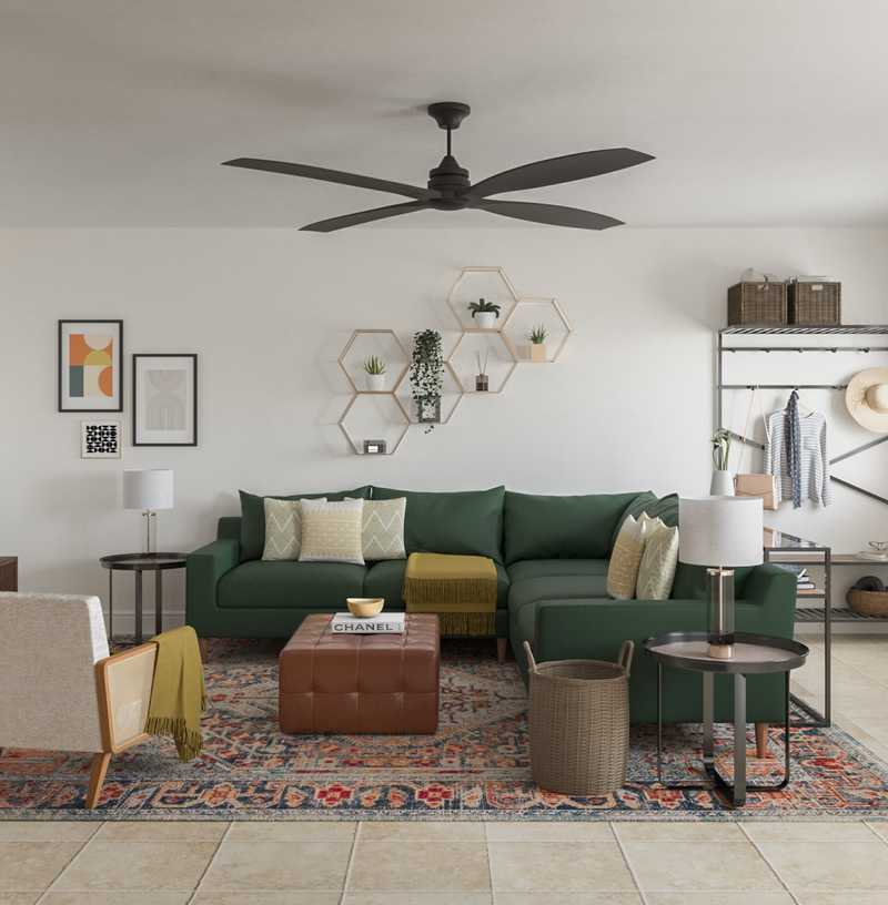 Contemporary, Modern, Bohemian Living Room Design by Havenly Interior Designer Shruti