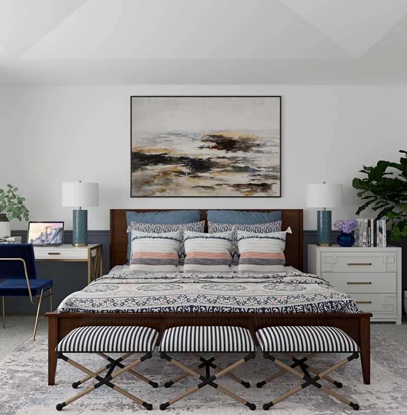 Classic, Bohemian Bedroom Design by Havenly Interior Designer Brady