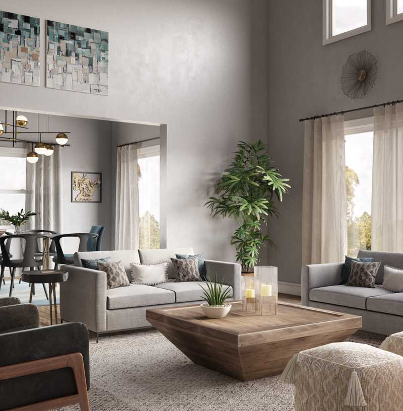 Contemporary, Modern, Rustic Living Room Design by Havenly Interior Designer Fendy